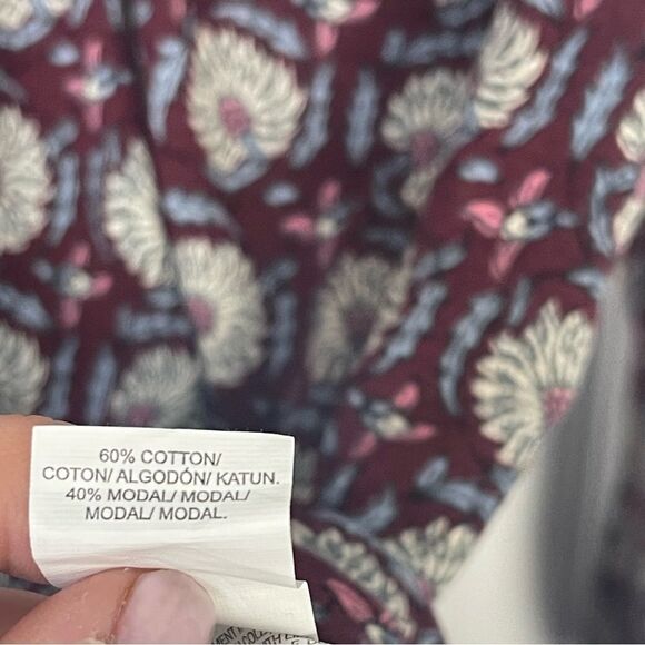 Lucky Brand Top Medium Floral V-neck 3/4 Sleeve Multicolor Boho Casual Spring - Picture 5 of 7